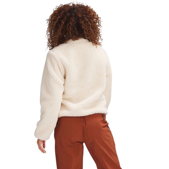 NWT STOIC Off White Full Zip Sherpa Fuzzy Soft Bomber Jacket - Size Large - Picture 13 of 15